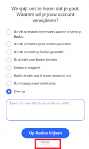 Badoo reden van uitschrijven