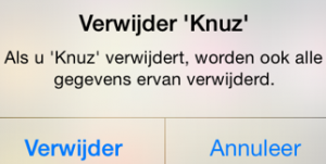 Knuz app definitief verwijderen van iOS