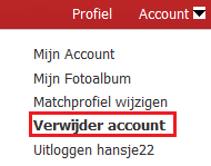 MatchProfiler verwijder account